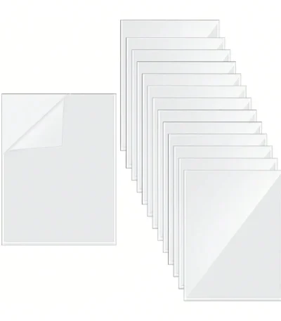 20/50 Sheets A4 Clear Glossy Cold Laminating Film Self-Adhesive Vinyl Sticker Waterproof Non-Printable Office&Home Use 1