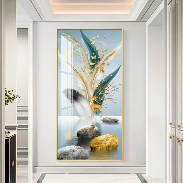 Nordic Luxury Decorative Painting Printed on Canvas Modern Feathers Posters Prints Wall Pictures for Porch Aisle Home Decor