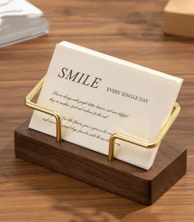 Business Card Holder Organizer Office Desk Display Stand Memo Counter Accessories Tabletop Shelf Home Wooden Card Holder Storage 1