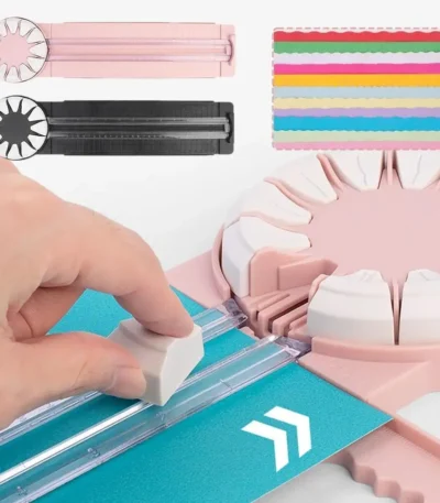 12 In 1 Portable Paper Cutter Multi-Functional Cutting Tool With 12 Cutting Heads 360° Rotating Head For Cardstock 1