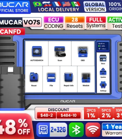 MUCAR VO7S CANFD Professional Scan Tool Bi-Directional Control ECU Coding Auto Car Diagnostic Tool Full System OBD2 Scanner 1