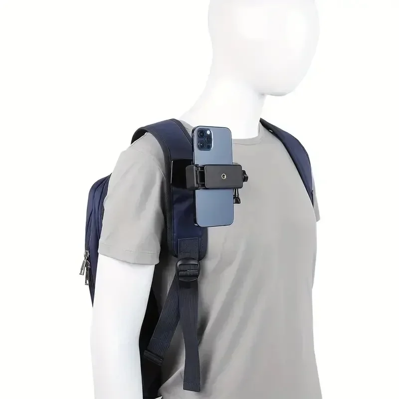 Adjustable ABS Shoulder Mount Clip Phone Holder for IPhone 15 14 Pro Max Samsung S24 Ultra Outdoor Live Stand for Backpack Strap Adjustable ABS Shoulder Mount Clip Phone Holder for IPhone 15 14 Pro Max Samsung S24 Ultra Outdoor Live Stand for Backpack Strap