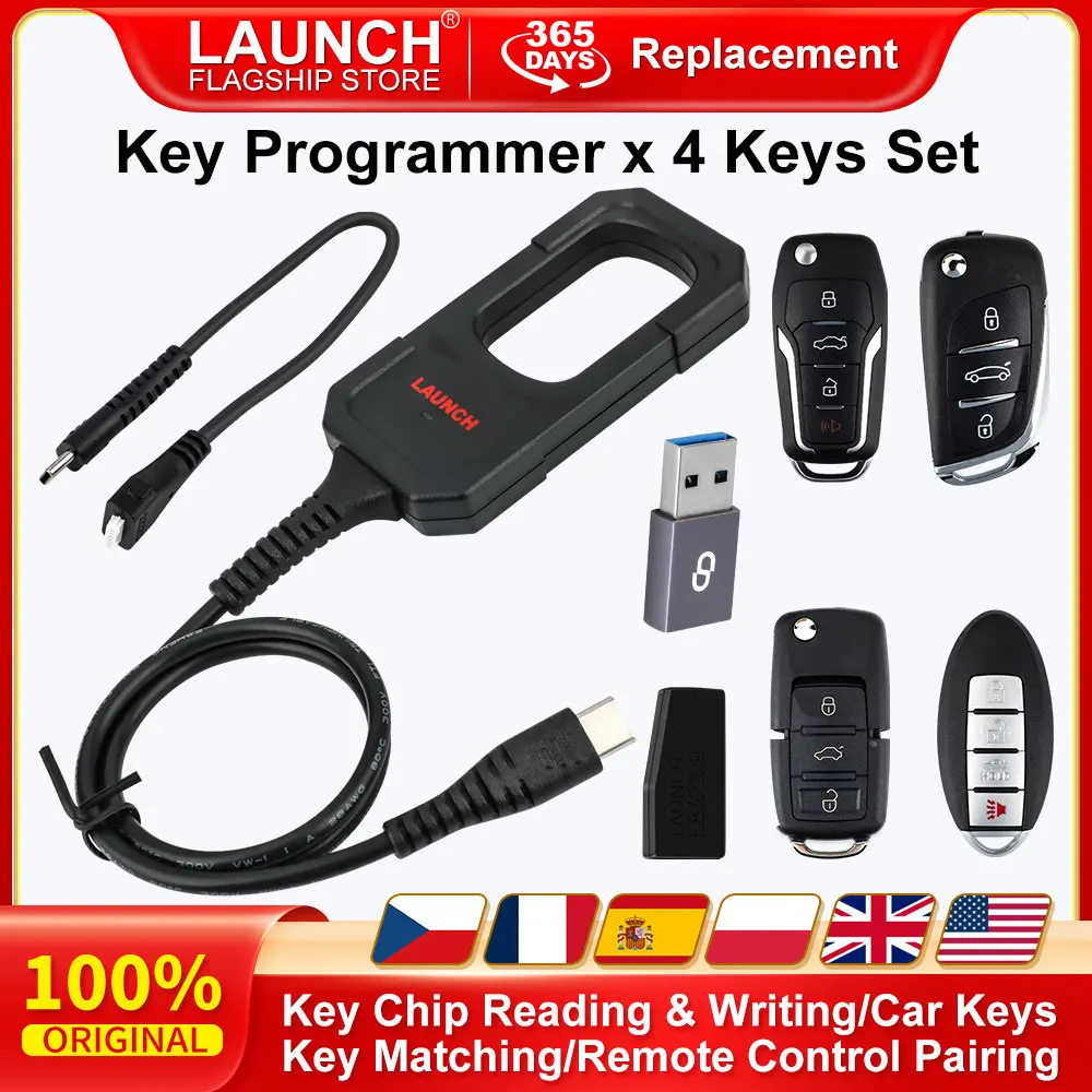 LAUNCH X-431 Car Key Programmer x 4 Keys Set Key Chip Work With X431 PAD V 5 IMMO ELITE IMMO PLUS PRO3 ACE PRO TT PRO3S+ELITE LAUNCH X-431 Car Key Programmer x 4 Keys Set Key Chip Work With X431 PAD V 5 IMMO ELITE IMMO PLUS PRO3 ACE PRO TT PRO3S+ELITE