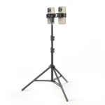 Dual Phone Tripod Stand 1.6M Adjustable with Clip for Live Video Recording Portable Floor Holder Support 2 Phone Simultaneously