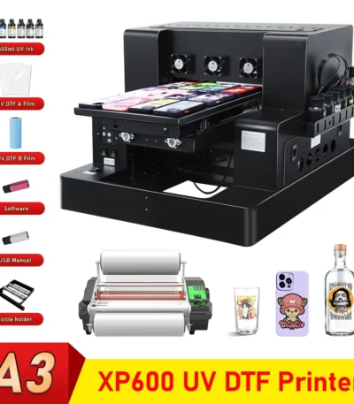 A3 UV Printer XP600 UV Flatbed Printing Machine A3 UV DTF Printer For Pen Bottle Wood UV Flatbed Printer A3 UV DTF Sticker Print 1