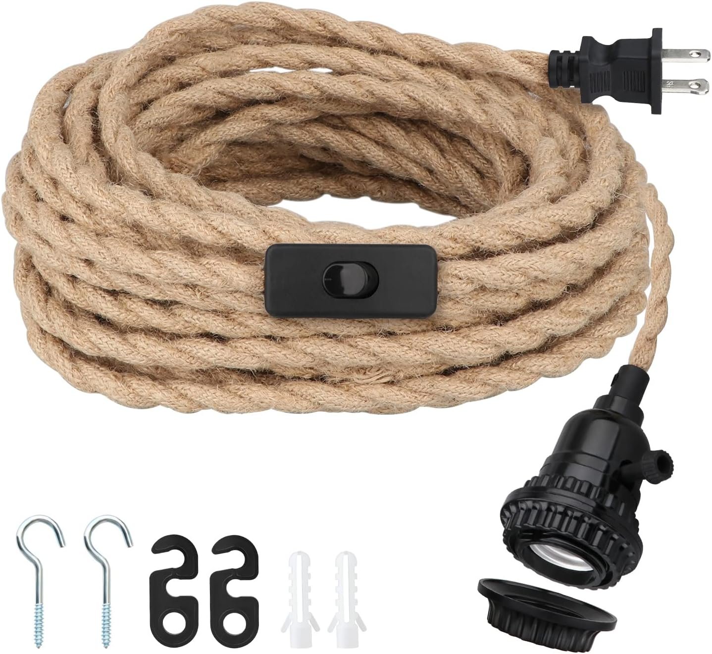 16.5ft pendant light kit hanging lights with plug in cord switch hemp rope swag e26 socket pendant lamp extension lantern cable vintage farmhouse industrial retro diy decoration fixtures.jpg