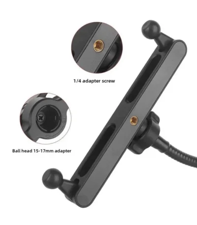 Universal Mobile Phone Bracket Dual Head Adjustable Crossbar Clip Holder For Livie Stream Video Recording Tripod Accessories 1