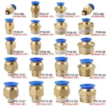 50/200PCS Pneumatic Air Connector Fitting PC 4mm 6mm 8mm 10mm 12 Thread 1/8″ 1/4″ 3/8″ 1/2″ Hose Fittings Pipe Quick Connectors