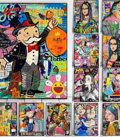 Modern Graffiti Aesthetic Wall Art Banksy Pop Portrait HD Canvas Poster Prints Home Bedroom Living Room Decor Gift 1