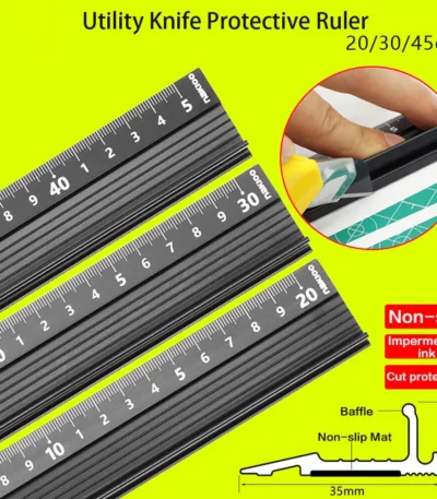 20/30/45cm Non-slip Zine Alloy Ruler Marking Metal Safety Cutting School Art Craft New School Office Suppliers 1