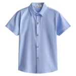 Children’s White Shirt Boys’ Short Sleeves Middle School Student Blue Tops Summer Performance Graduation Primary School Uniforms