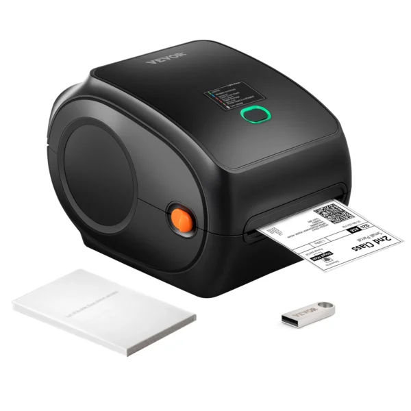 VEVOR 300DPI Thermal Label Printer Bluetooth Automatic Label Recognition Support Windows/MacOS/Android for 4×6 Mailing Packages