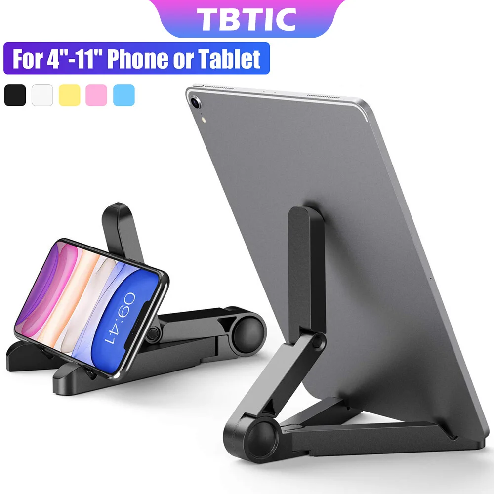 TBTIC Portable Foldable Stand Compatible 4′′-11′′ Tablet Phone Desktop Plastic Holder for IPhone Samsung IPad Phone Stand TBTIC Portable Foldable Stand Compatible 4′′-11′′ Tablet Phone Desktop Plastic Holder for IPhone Samsung IPad Phone Stand