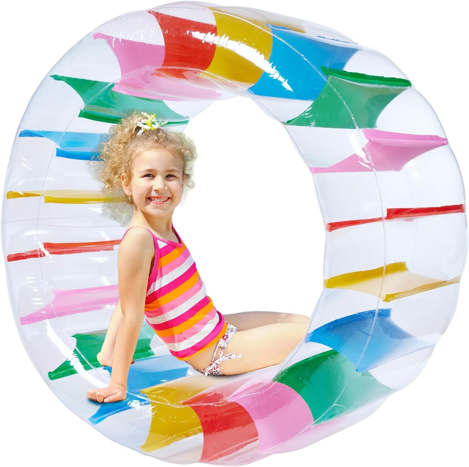 1749381022 giant inflatable wheel roller 43 colorful water wheel swimming pool roller toy rolling on the lawn giant colorful pool toy water toy for beach human hamster wheel indoor outdoor fun toys.jpg