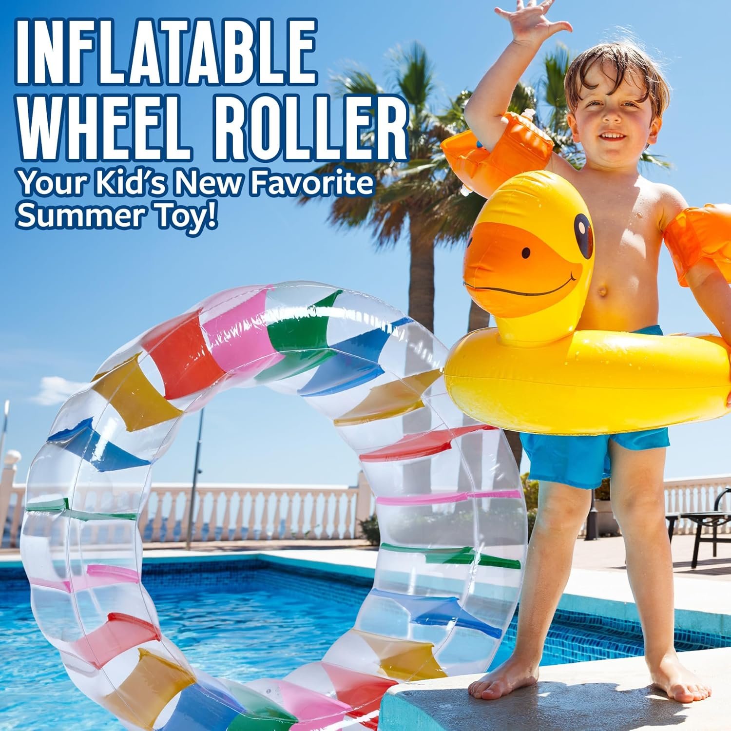 1749381026 giant inflatable wheel roller 43 colorful water wheel swimming pool roller toy rolling on the lawn giant colorful pool toy water toy for beach human hamster wheel indoor outdoor fun toys.jpg