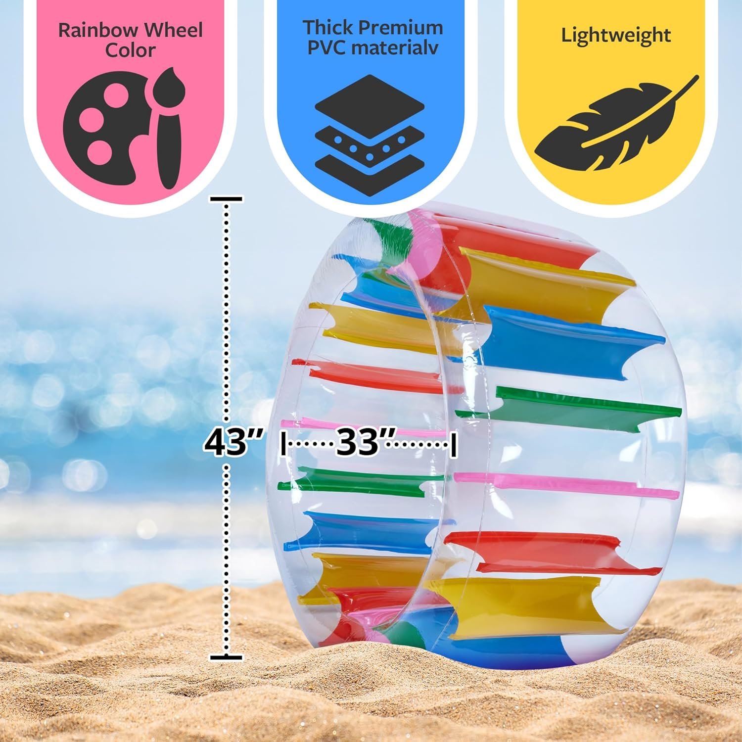 1749381029 giant inflatable wheel roller 43 colorful water wheel swimming pool roller toy rolling on the lawn giant colorful pool toy water toy for beach human hamster wheel indoor outdoor fun toys.jpg
