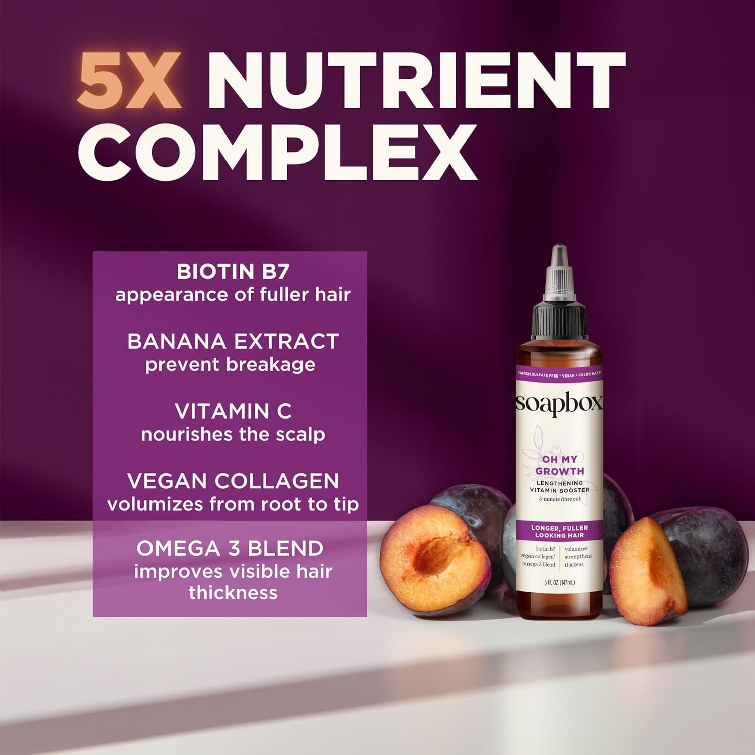 1749410450 soapbox oh my growth lengthening vitamin booster treatment for all hair types with biotin vegan collagen vitamins a c paraben cruelty free for thicker fuller hair for men women 5 oz.jpg