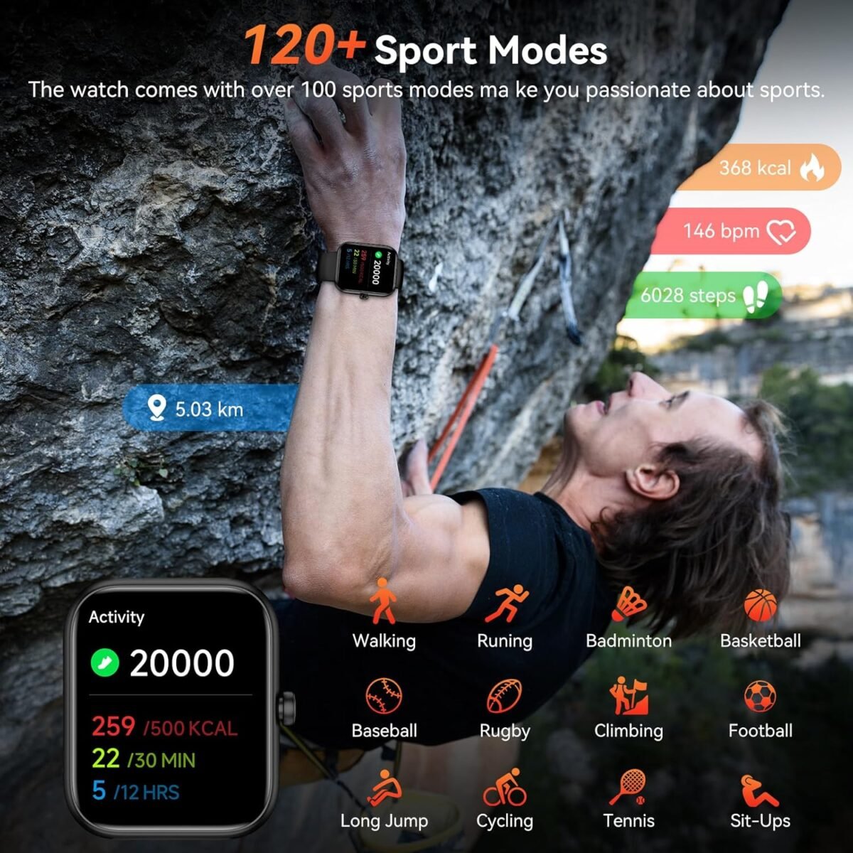1749410923 smart watch with alexa built in‌ 1.83 hd fitness tracker with bluetooth callsmessages ip68 waterproof 120sports modes 247 heart ratesleep fitness watch compatible with iosandroid black.jpg