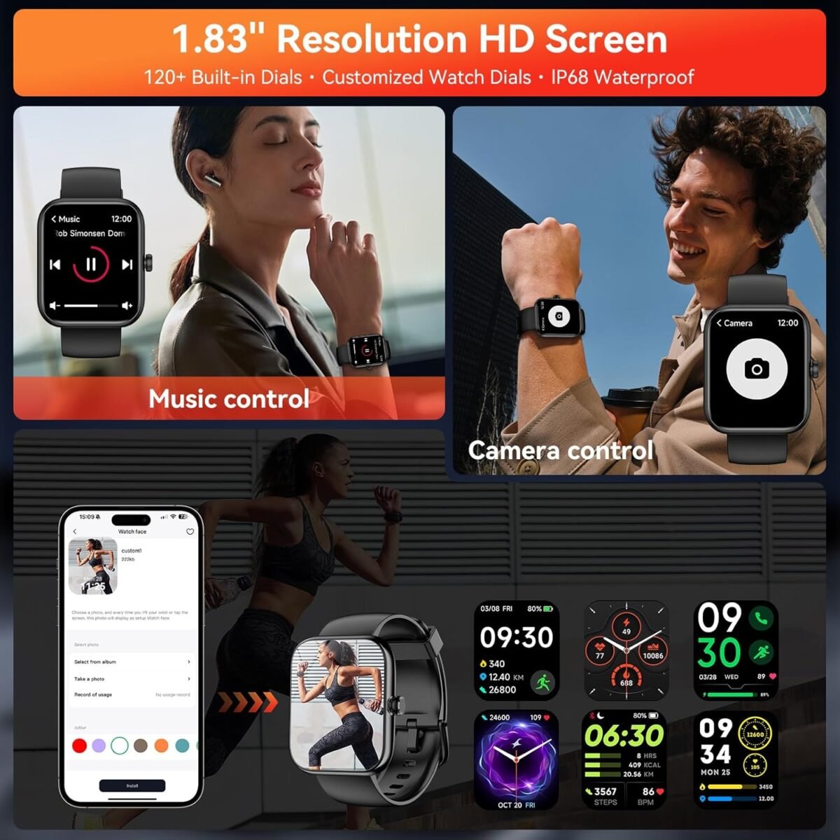 1749410926 smart watch with alexa built in‌ 1.83 hd fitness tracker with bluetooth callsmessages ip68 waterproof 120sports modes 247 heart ratesleep fitness watch compatible with iosandroid black.jpg