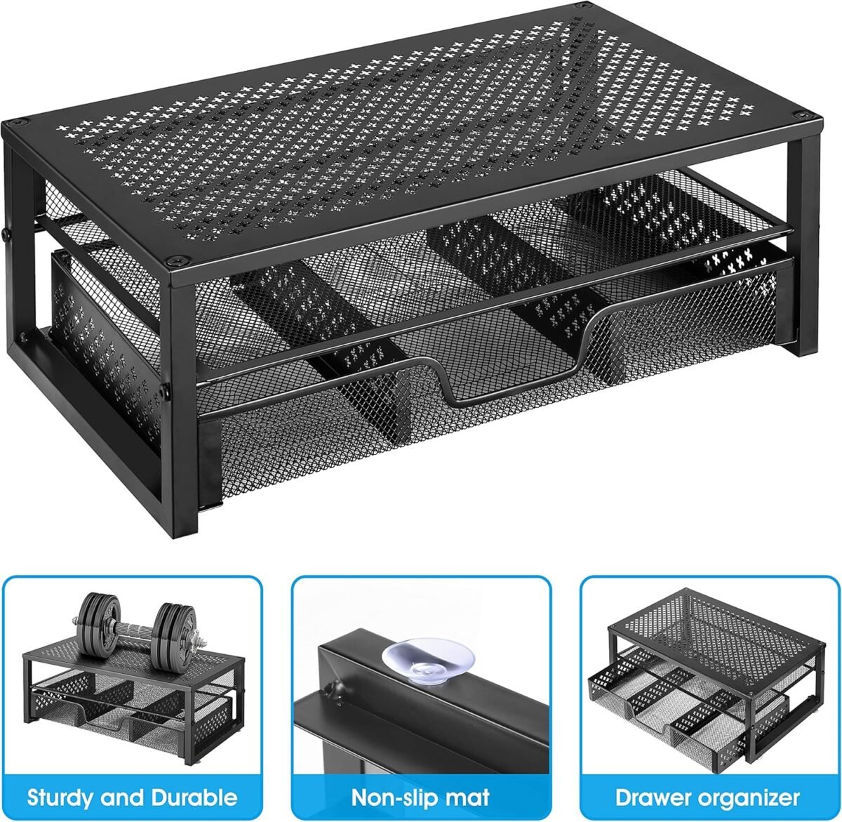 1749423103 simple trending metal monitor stand riser and computer desk organizer with drawer for laptop computer imac black.jpg