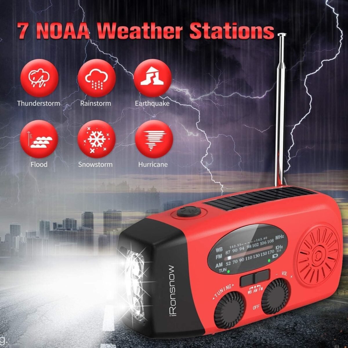1749425641 solar emergency hand crank weather radio portable self powered noaa amfm radios with sos alarm led flashlight 2000mah smart phone usb charger for camping red.jpg