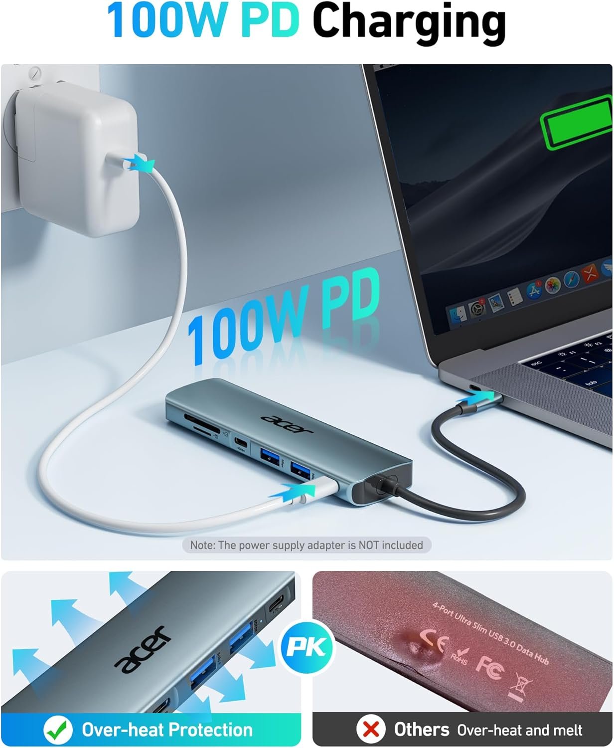 1749462057 acer usb c hub 7 in 1 usb c to hdmi splitter 2 usba 3.1 gen1 and 5gbps type c data port type c adapter with 4k hdmi port pd 100w charging sd card reader for laptop pc desktop and more.jpg