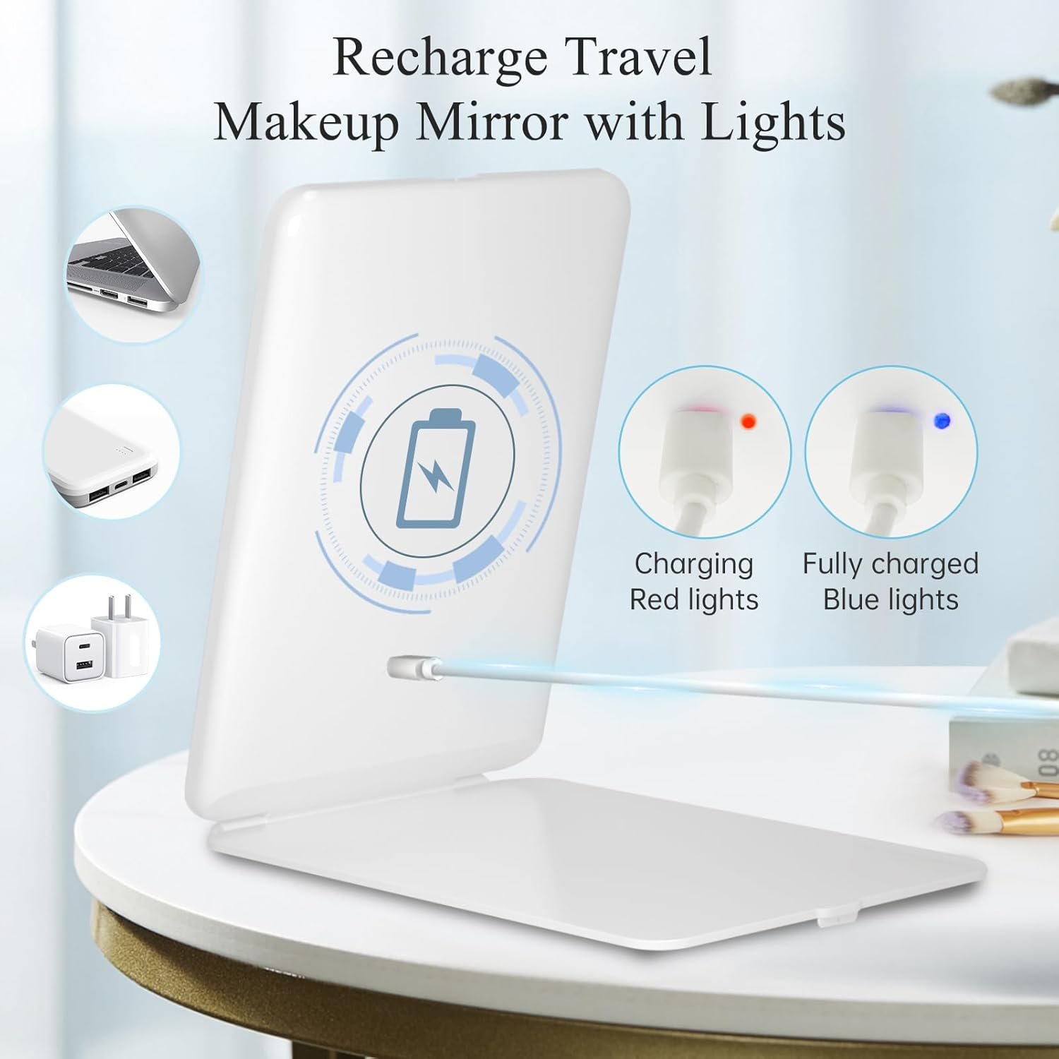 1749470870 funtouch rechargeable travel makeup mirror with 72 led lights portable lighted beauty mirror 3 color lighting dimmable touch screen tabletop led folding cosmetic vanity mirror.jpg