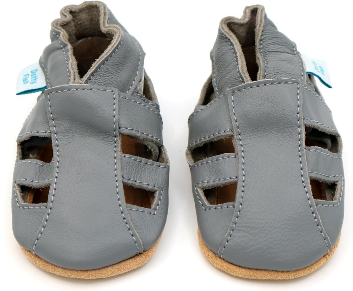 1749473045 dotty fish infant and toddler soft leather sandals – barefoot friendly non slip suede sole podiatrist recommended breathable baby safe leather british brand – fits 0–4 years.jpg