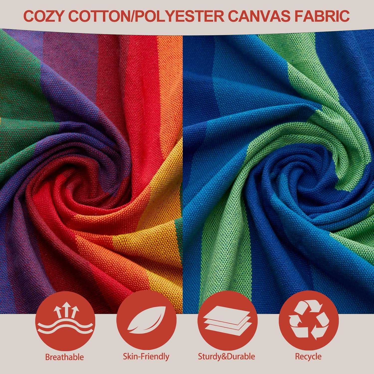 1749476434 joyview brazilian hammock for single person portable cotton hammock with hanging ropes carry bag 78.8x39.4 300lbs capacity perfect for outdoorindoor color stripes.jpg