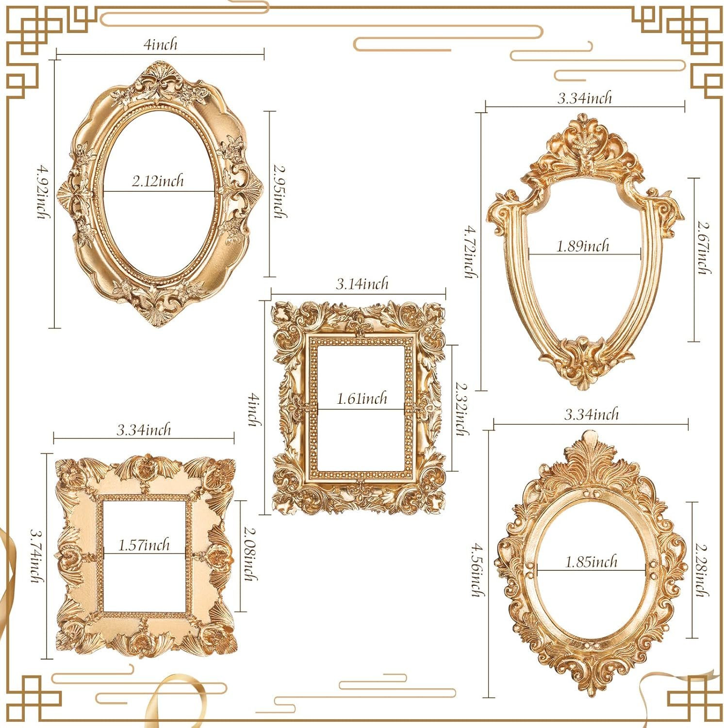 1749479786 yalikop 5 pcs vintage resin picture frame mini antique photo frame table top jewelry display holiday party hotel decor gold.jpg