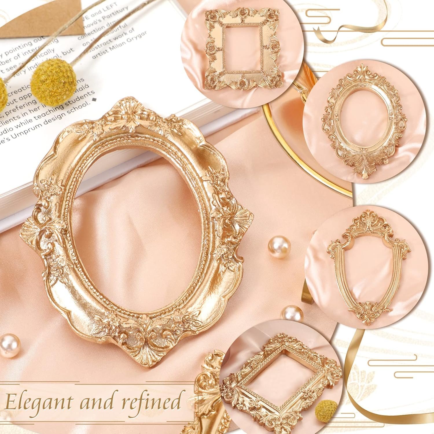 1749479789 yalikop 5 pcs vintage resin picture frame mini antique photo frame table top jewelry display holiday party hotel decor gold.jpg