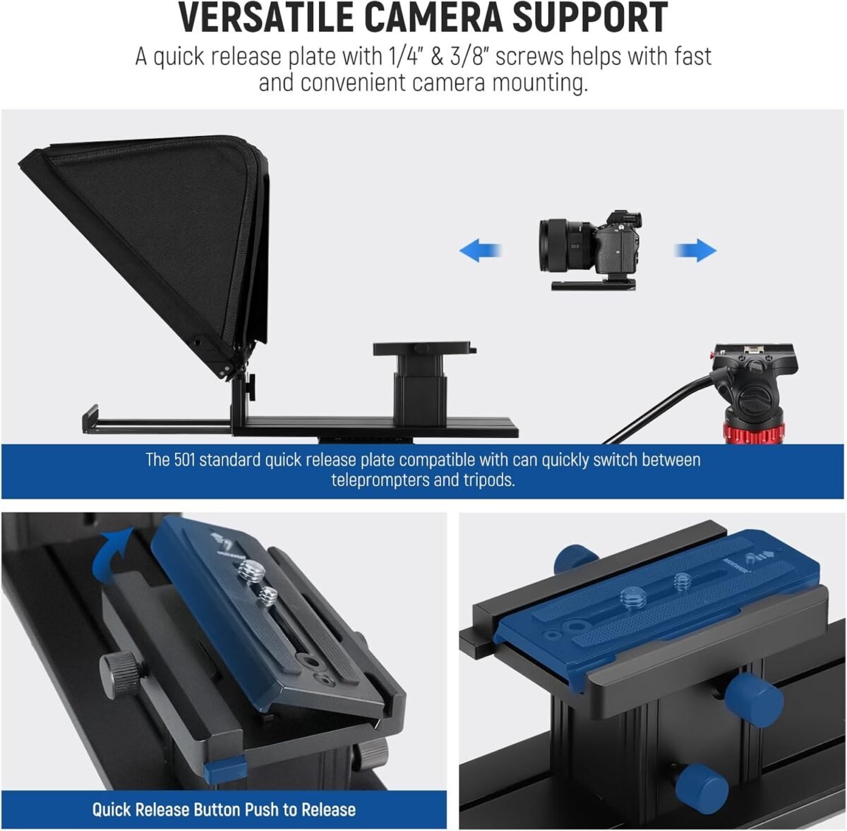 1749510156 neewer teleprompter x16 with rt113 remote app control 16 beamsplitter aluminum alloy foldable design qr plate compatible with 501pl ipad android tablet camera camcorder up to 44lb20kg.jpg