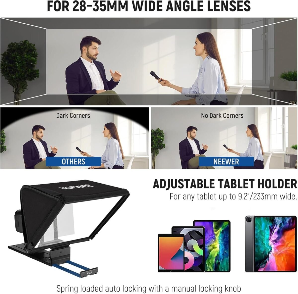 1749510158 neewer teleprompter x16 with rt113 remote app control 16 beamsplitter aluminum alloy foldable design qr plate compatible with 501pl ipad android tablet camera camcorder up to 44lb20kg.jpg
