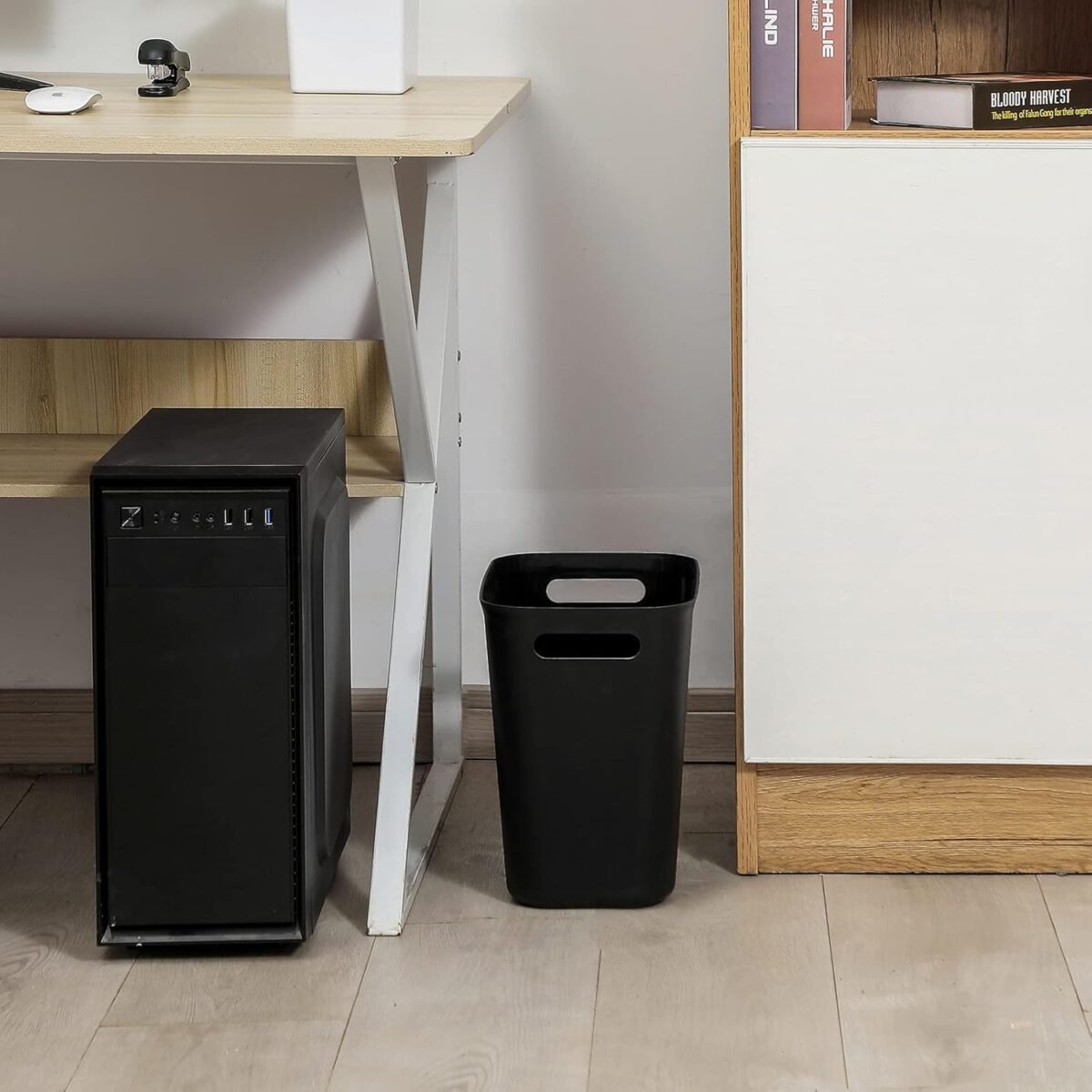 1749523910 uujoly plastic small trash can wastebasket garbage container basket for bathrooms laundry room kitchens offices kids rooms dorms 3.5 gallon black.jpg