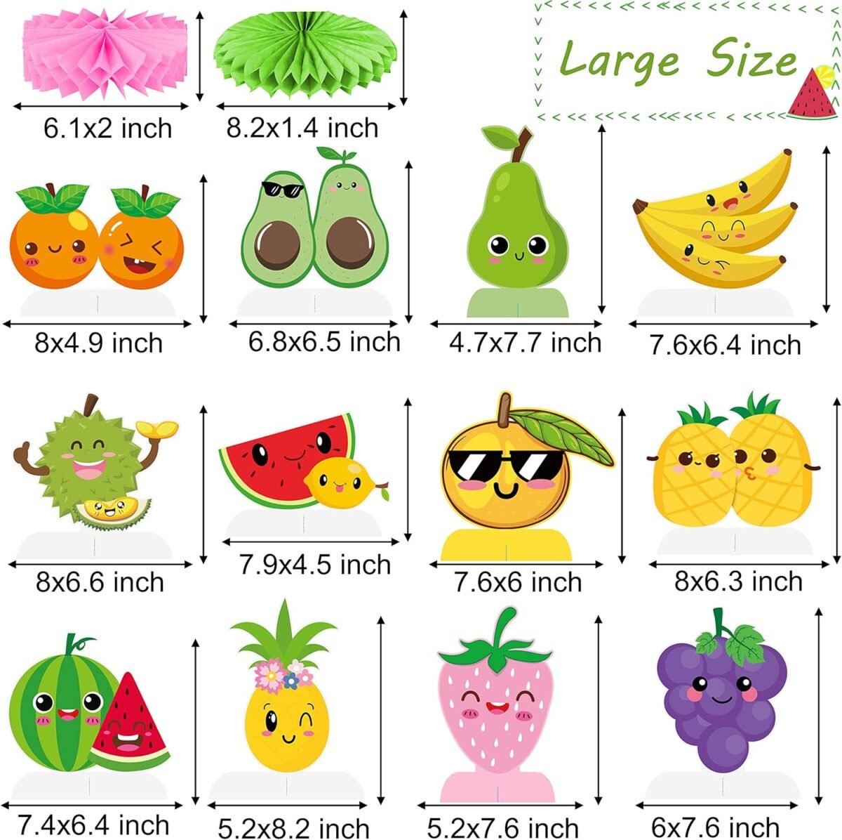 1749529746 tutti frutti party honeycomb centerpieces 12pcs summer fruit pary table decorations tropical fruit theme table centerpieces for summer time hawaii luau party supplies.jpg