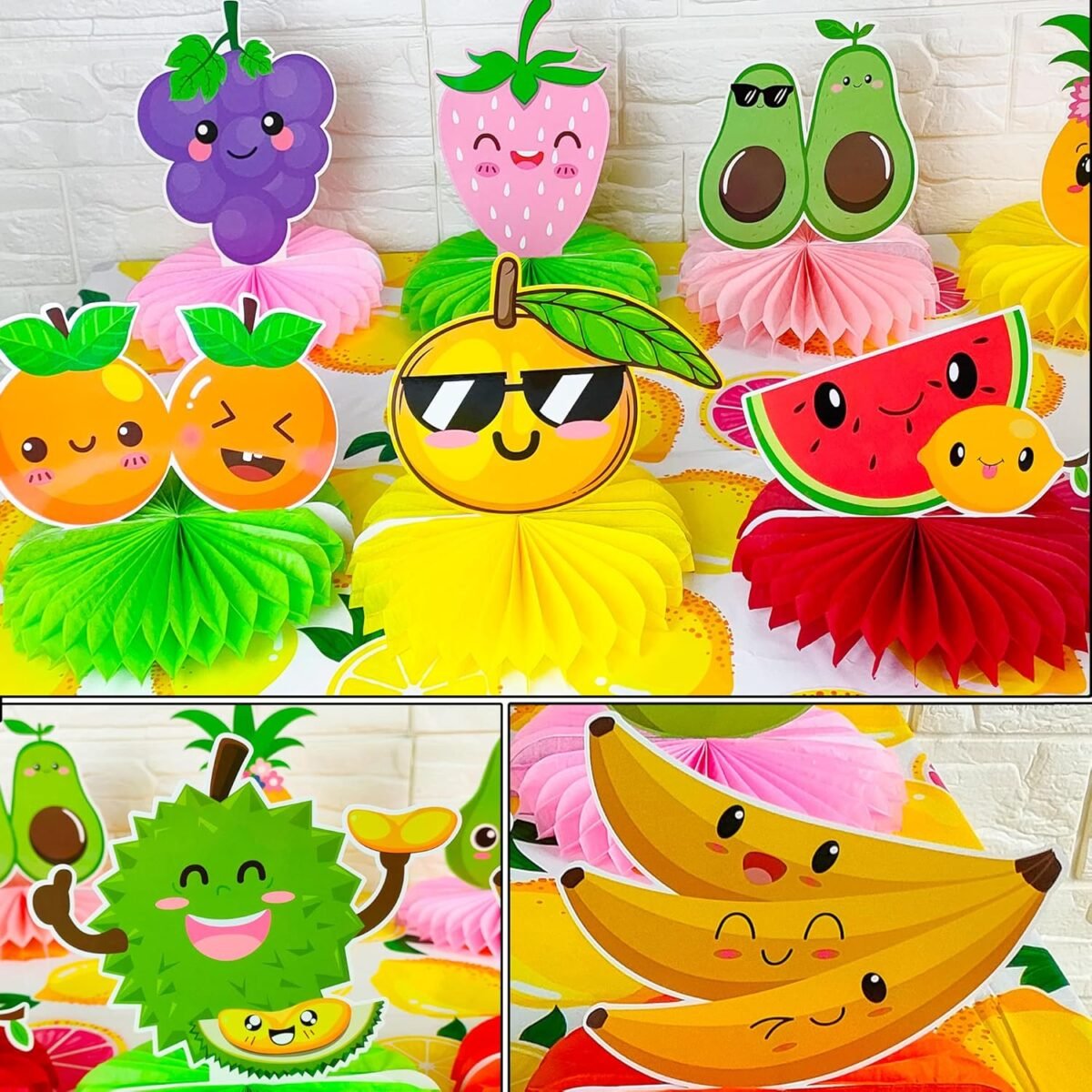 1749529753 tutti frutti party honeycomb centerpieces 12pcs summer fruit pary table decorations tropical fruit theme table centerpieces for summer time hawaii luau party supplies.jpg