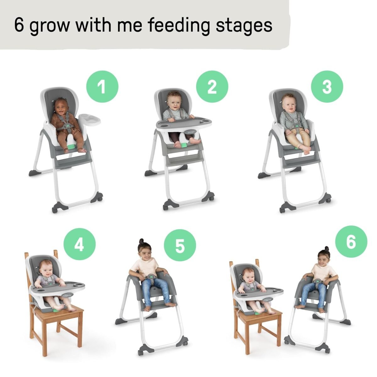 1749539543 ingenuity full course smartclean 6 in 1 high chair – smartclean eva foam 5 point safety harness 2 dishwasher safe trays – slate.jpg