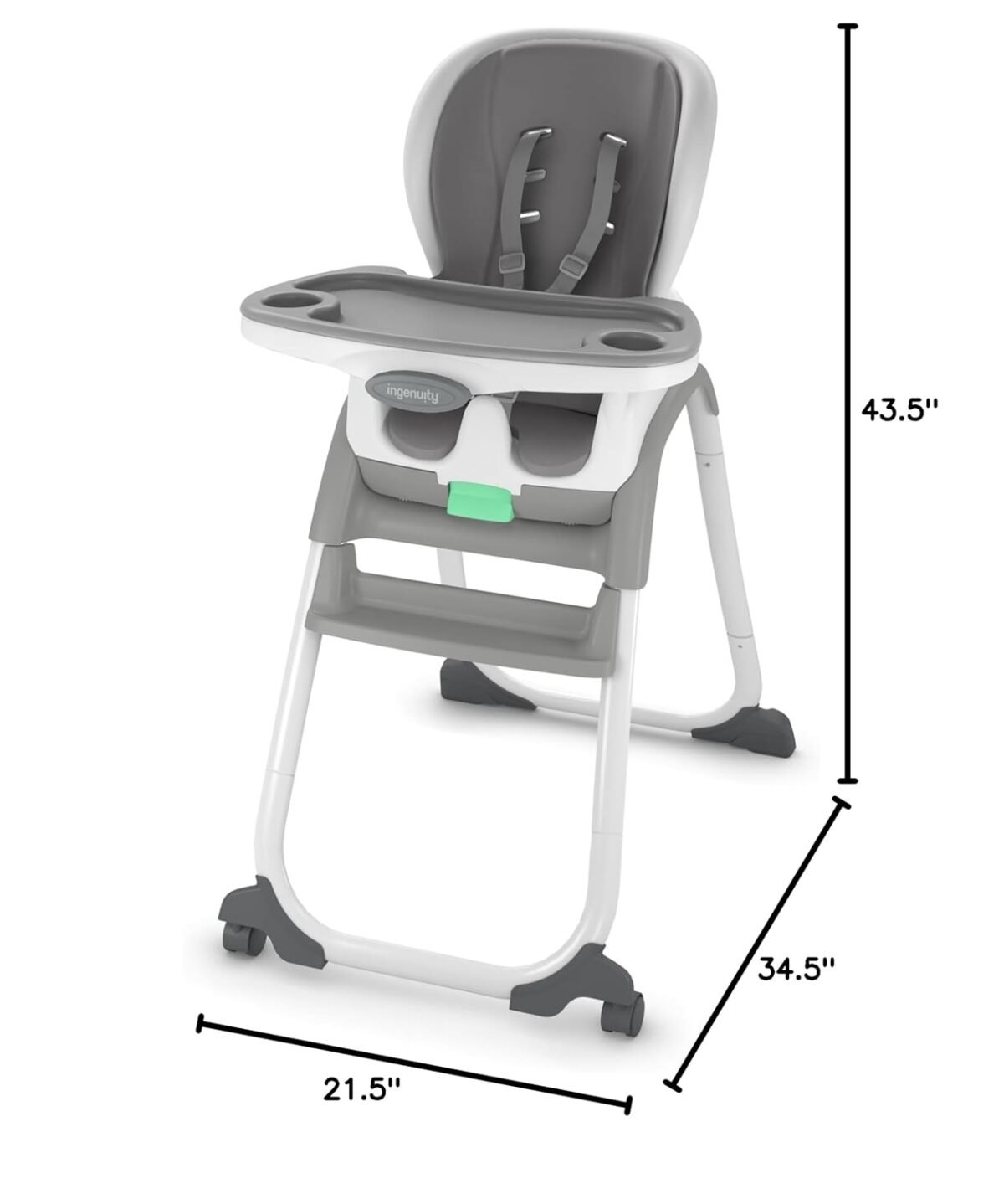 1749539558 ingenuity full course smartclean 6 in 1 high chair – smartclean eva foam 5 point safety harness 2 dishwasher safe trays – slate.jpg