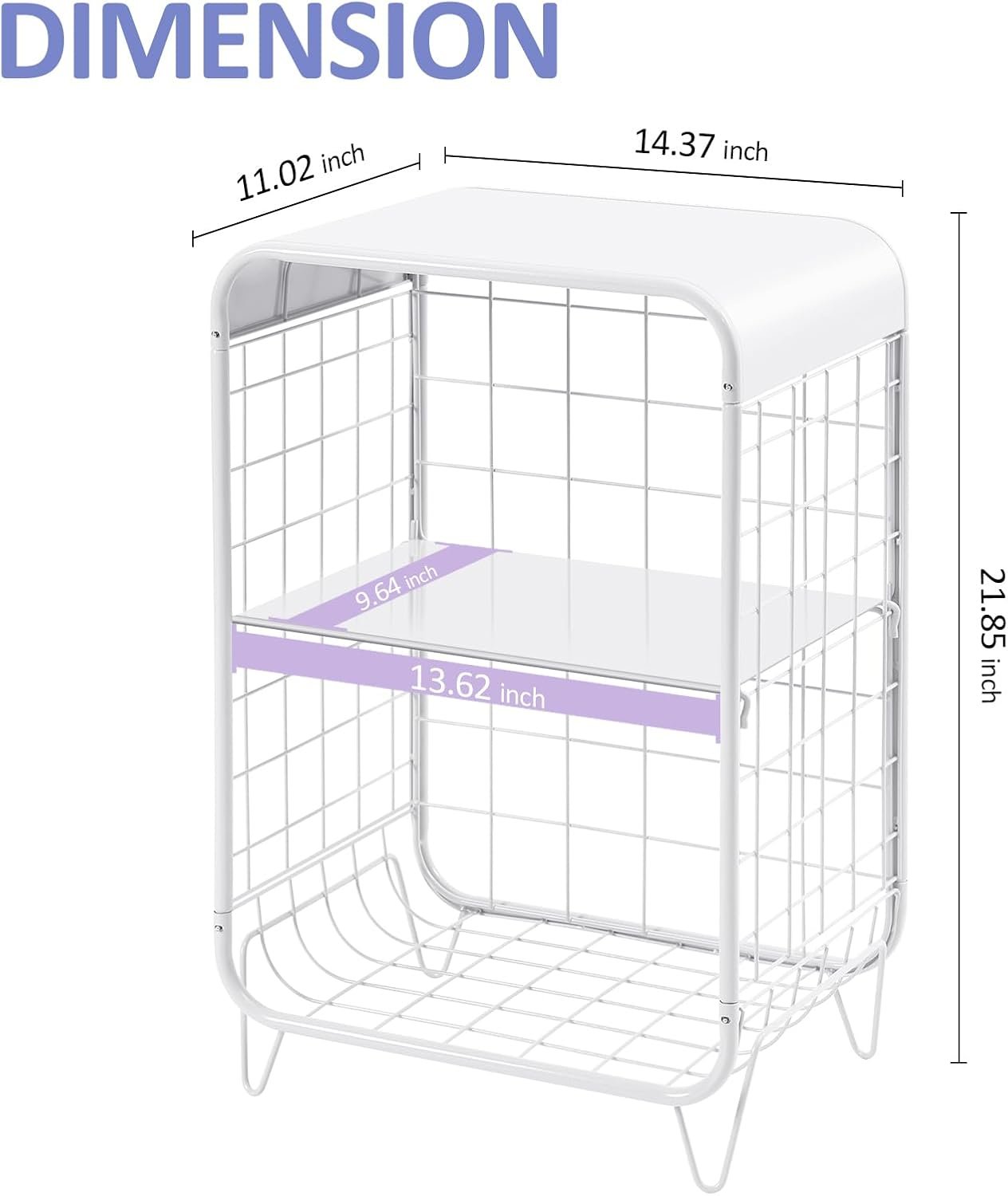 1749552926 apexchaser cute nightstandmetal side table3 tier end table with storagevintage bedside tablegirls bedroom furniturecoffee table for living roombedroomdormwhite.jpg