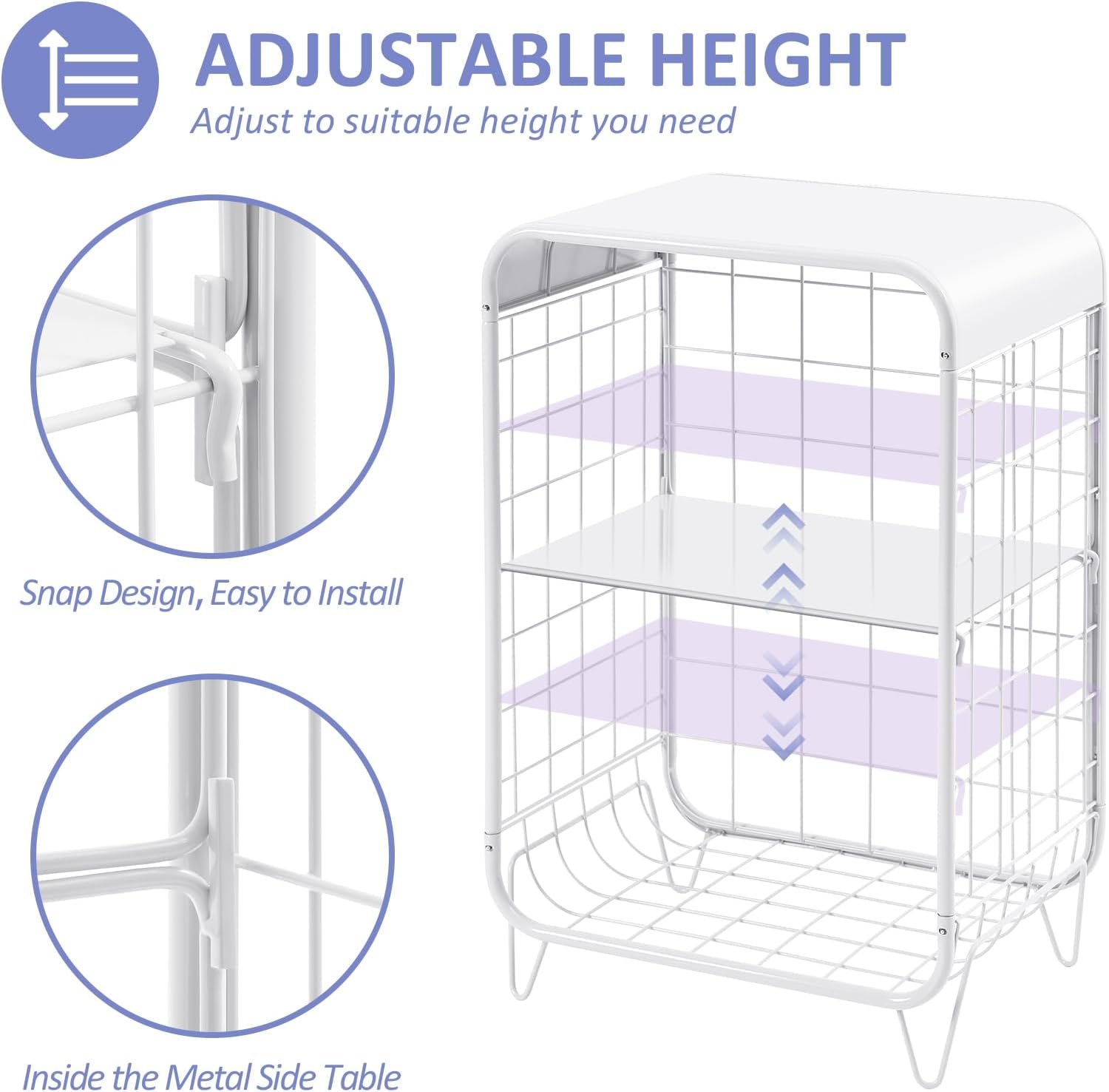 1749552928 apexchaser cute nightstandmetal side table3 tier end table with storagevintage bedside tablegirls bedroom furniturecoffee table for living roombedroomdormwhite.jpg