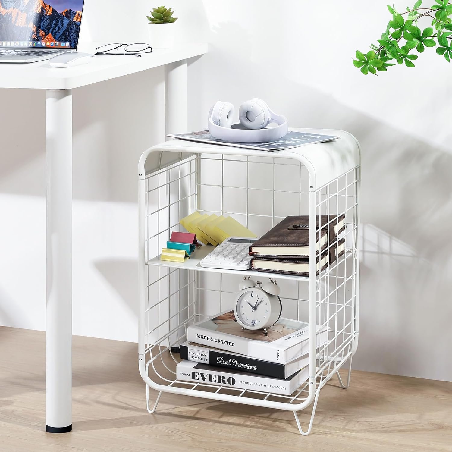 1749552931 apexchaser cute nightstandmetal side table3 tier end table with storagevintage bedside tablegirls bedroom furniturecoffee table for living roombedroomdormwhite.jpg