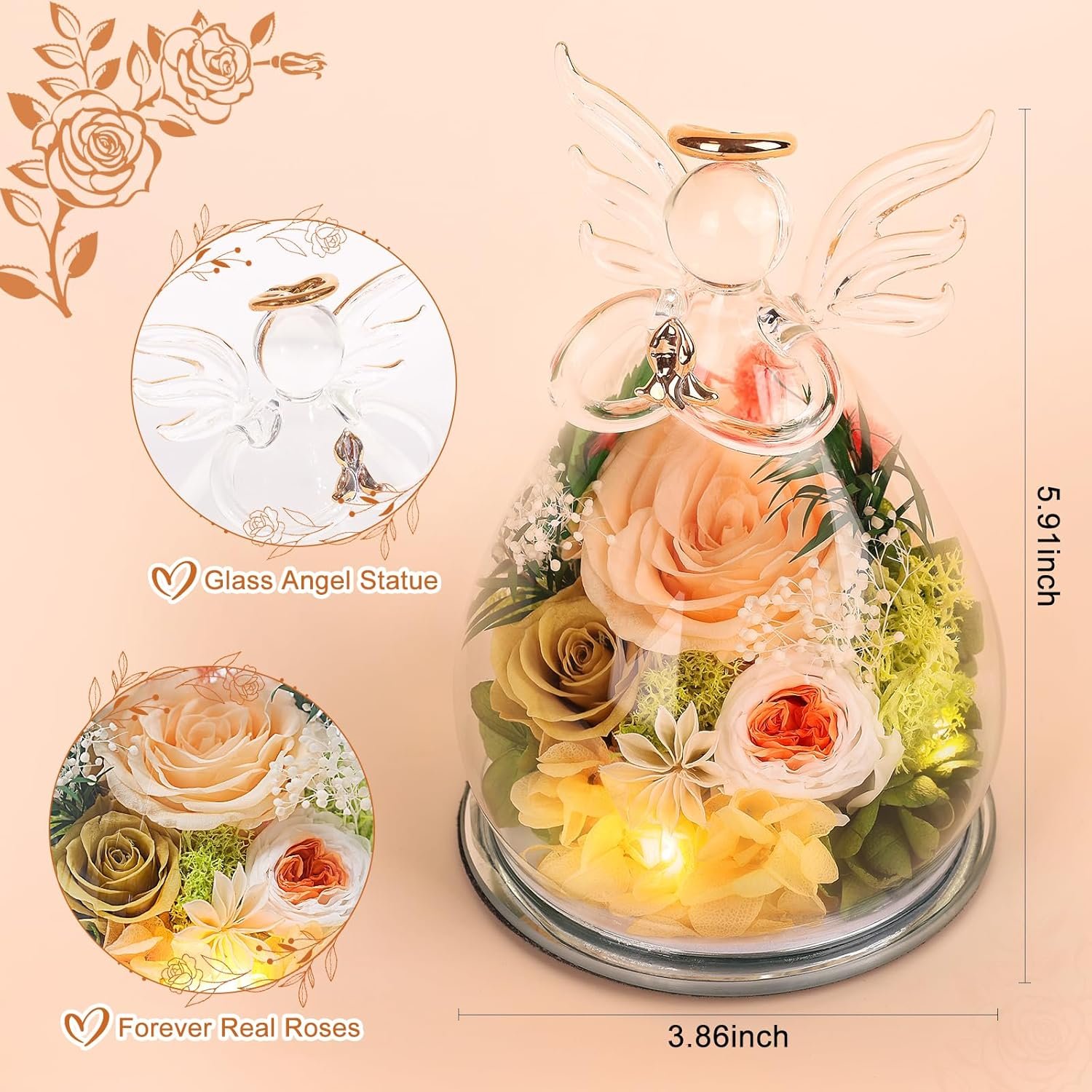 1749552984 gifts for women birthday preserved rose forever flower in glass angel figurines fresh flowers for delivery prime for mom real colorful roses for grandma sister wife her from daughter.jpg
