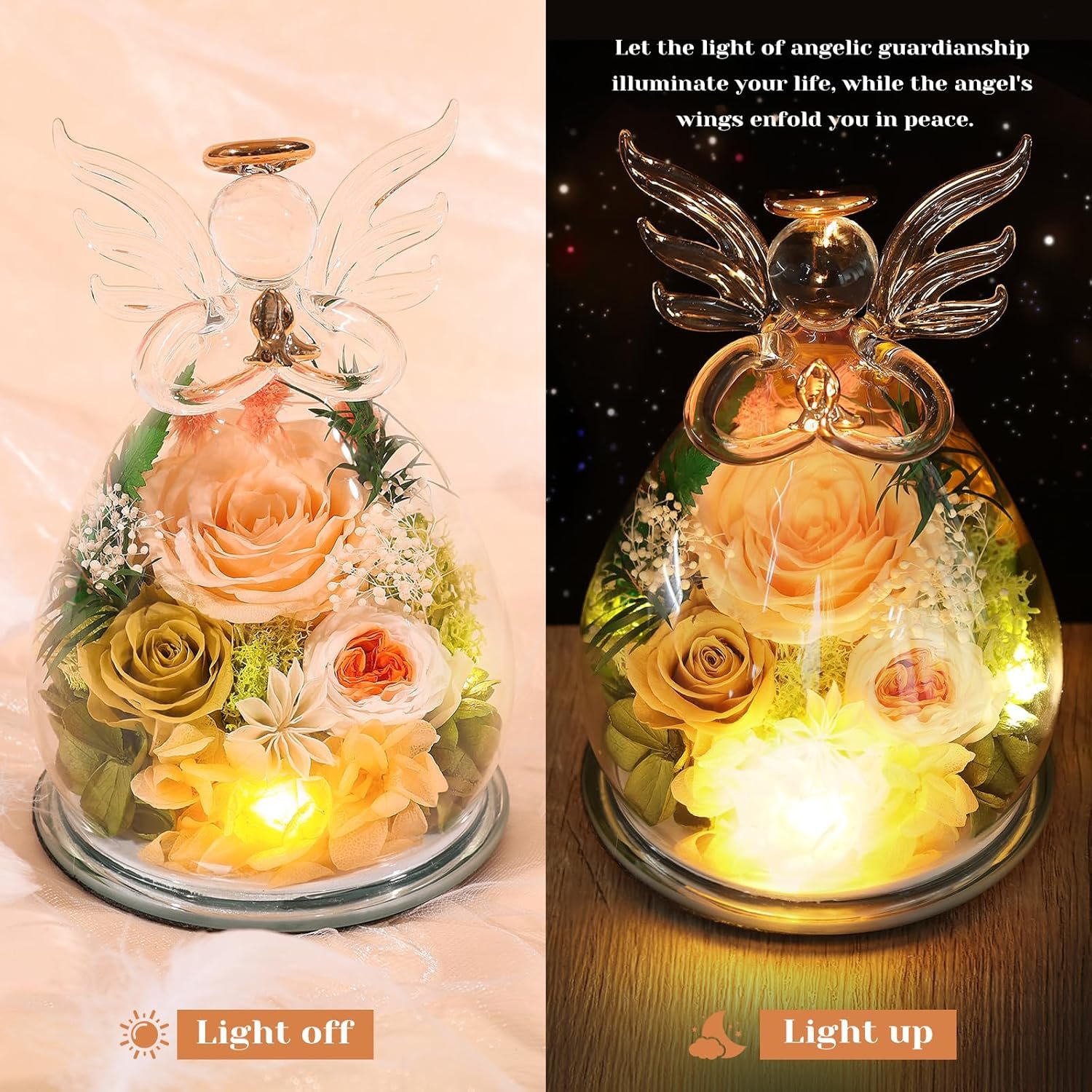 1749552985 gifts for women birthday preserved rose forever flower in glass angel figurines fresh flowers for delivery prime for mom real colorful roses for grandma sister wife her from daughter.jpg