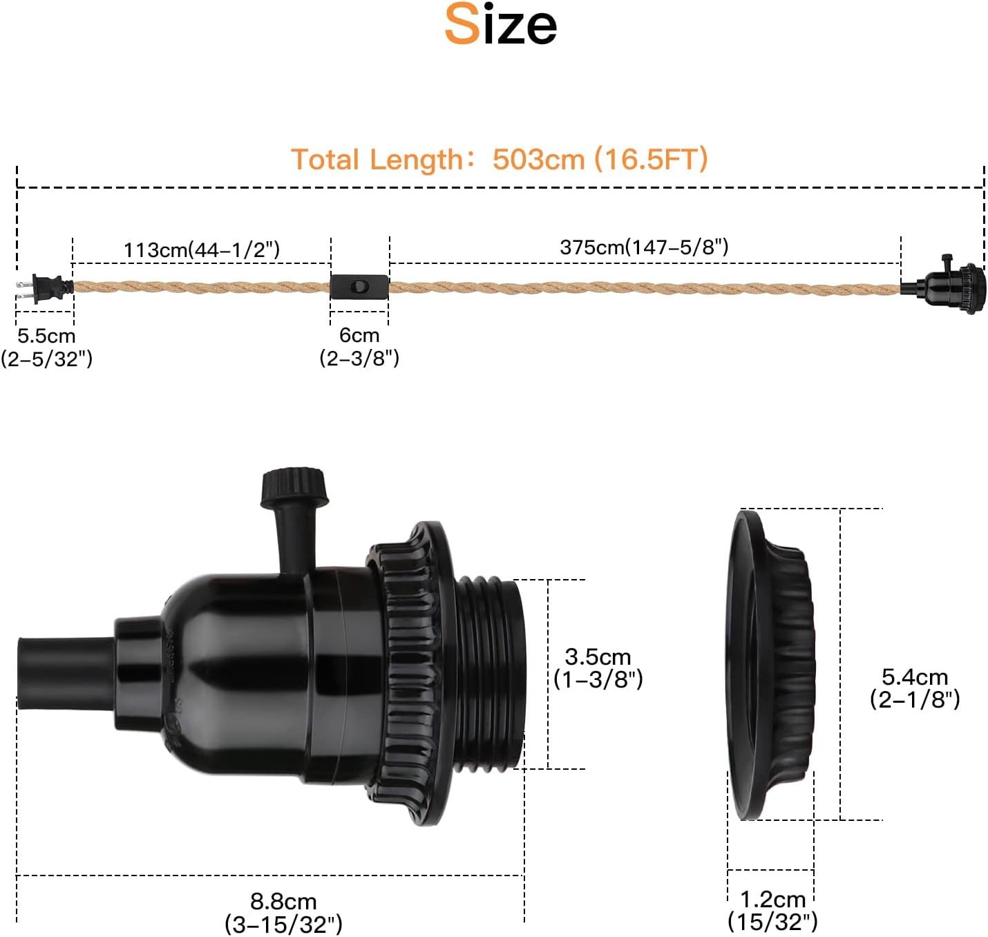 1749554916 16.5ft pendant light kit hanging lights with plug in cord switch hemp rope swag e26 socket pendant lamp extension lantern cable vintage farmhouse industrial retro diy decoration fixtures.jpg