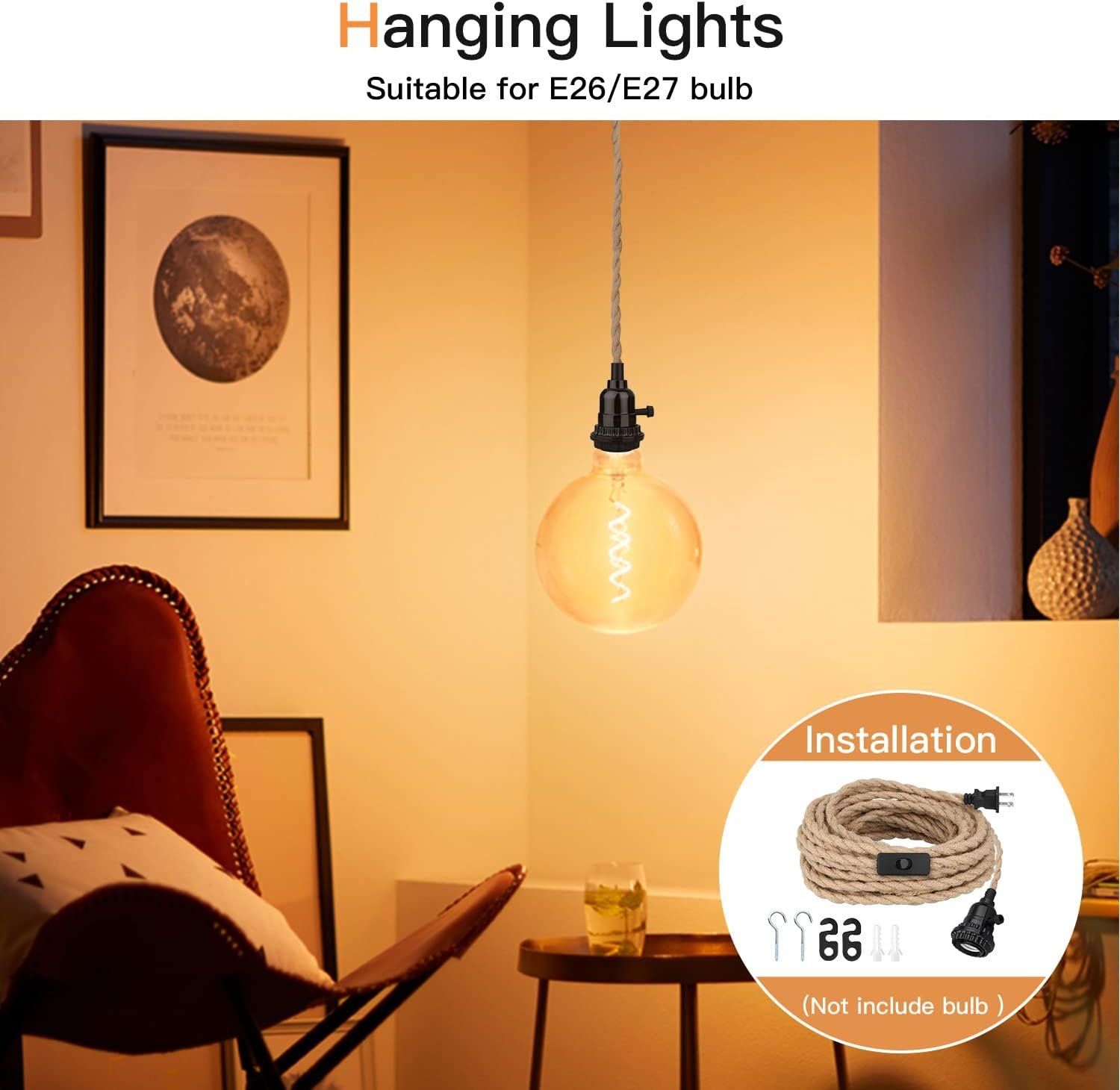 1749554917 16.5ft pendant light kit hanging lights with plug in cord switch hemp rope swag e26 socket pendant lamp extension lantern cable vintage farmhouse industrial retro diy decoration fixtures.jpg