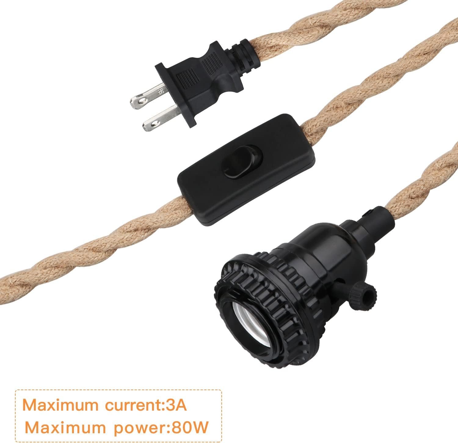 1749554926 16.5ft pendant light kit hanging lights with plug in cord switch hemp rope swag e26 socket pendant lamp extension lantern cable vintage farmhouse industrial retro diy decoration fixtures.jpg