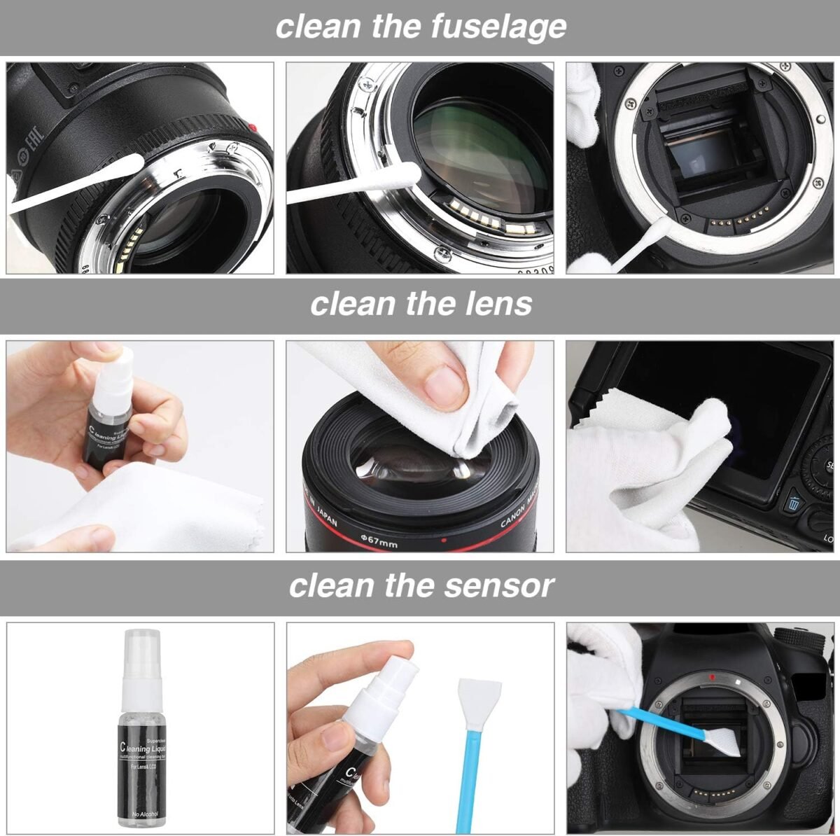 1749556217 14 in 1 camera lens cleaning kit mirrorless dslr sensor cleaning kit for canon sony nikon including lens blower detergent swabs cloth pen brush.jpg