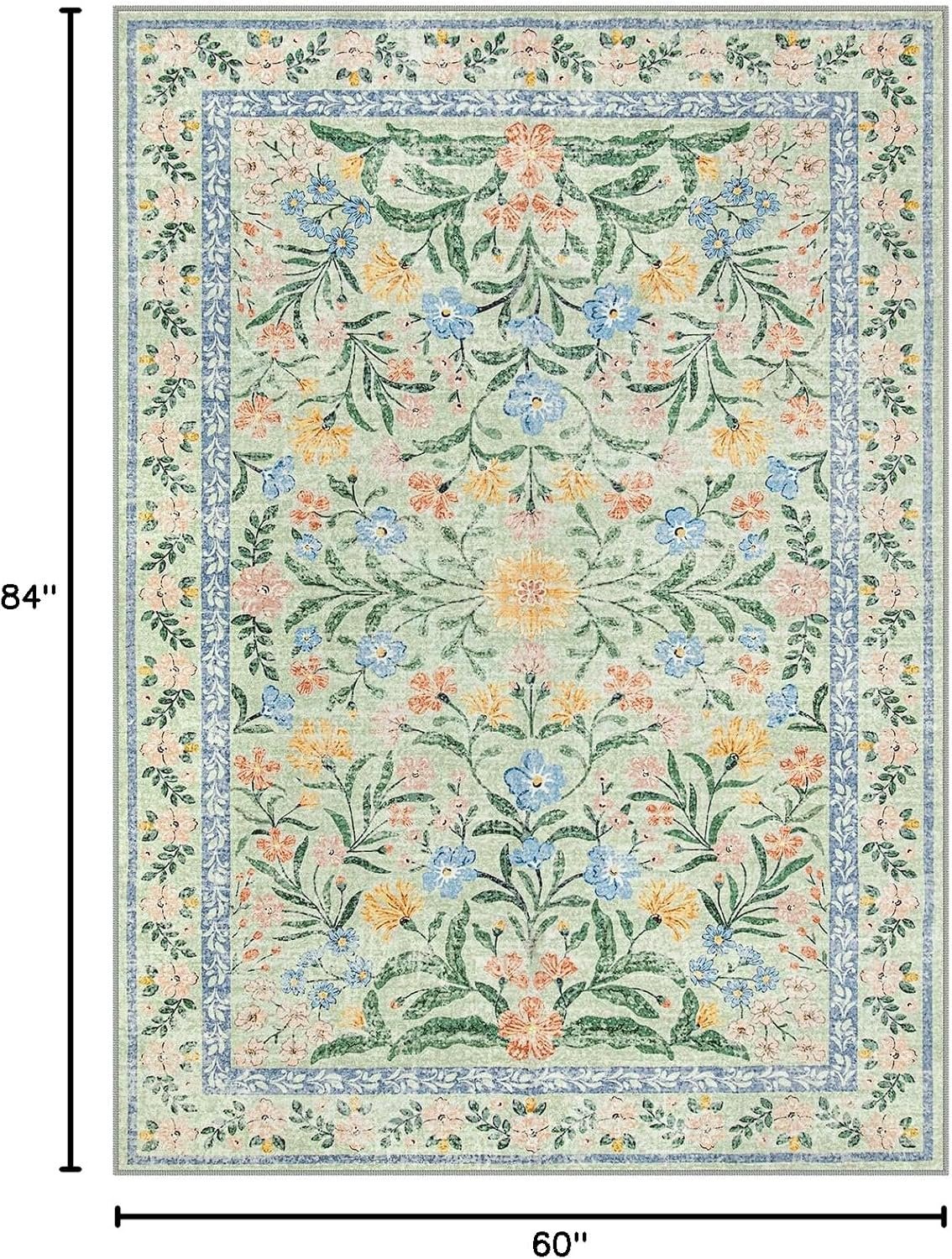 1749573010 lahome washable 5x7 area rugs boho pink and green floral living room rug non slip vintage bedroom indoor carpet for nursery playroom kitchen greenmulti.jpg