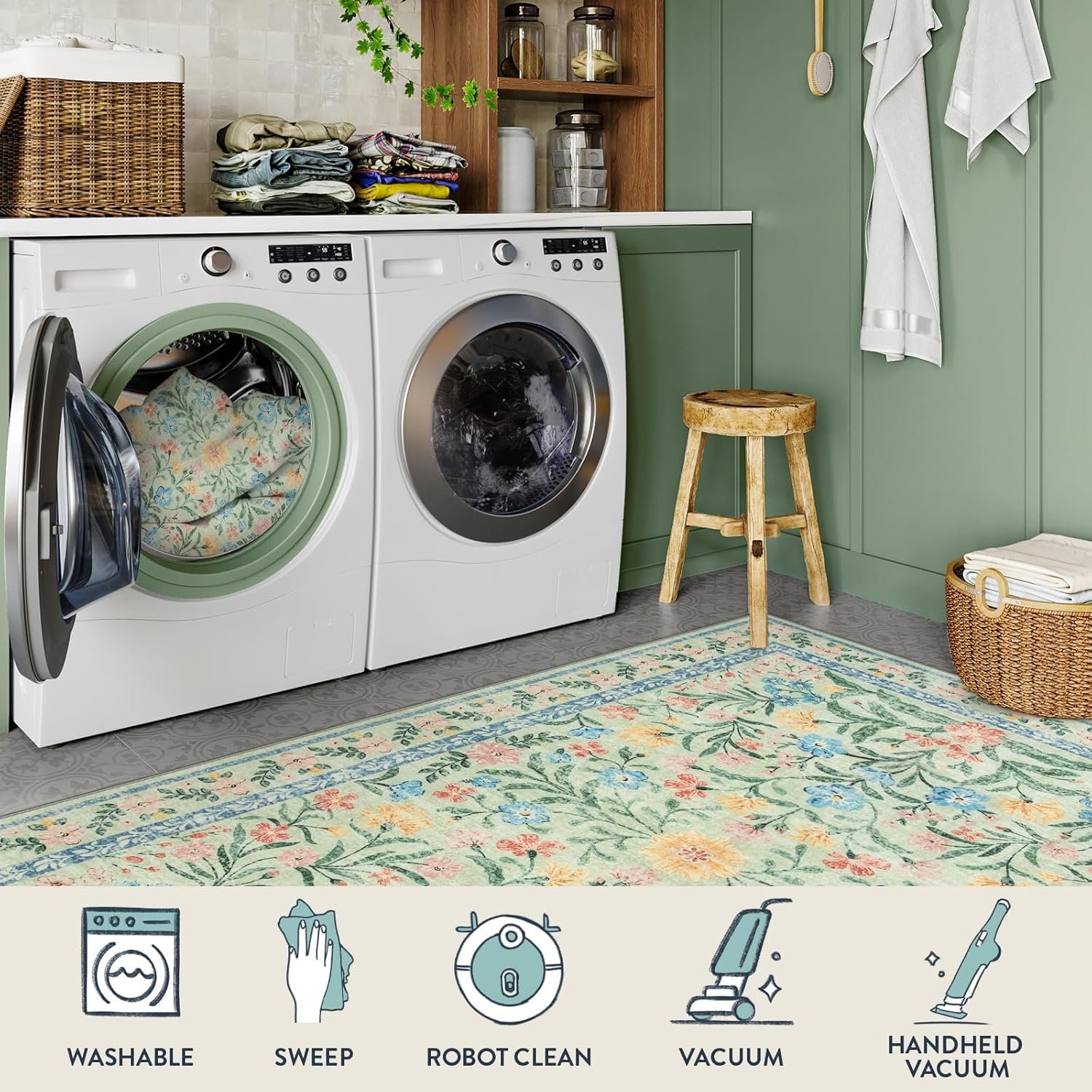 1749573015 lahome washable 5x7 area rugs boho pink and green floral living room rug non slip vintage bedroom indoor carpet for nursery playroom kitchen greenmulti.jpg