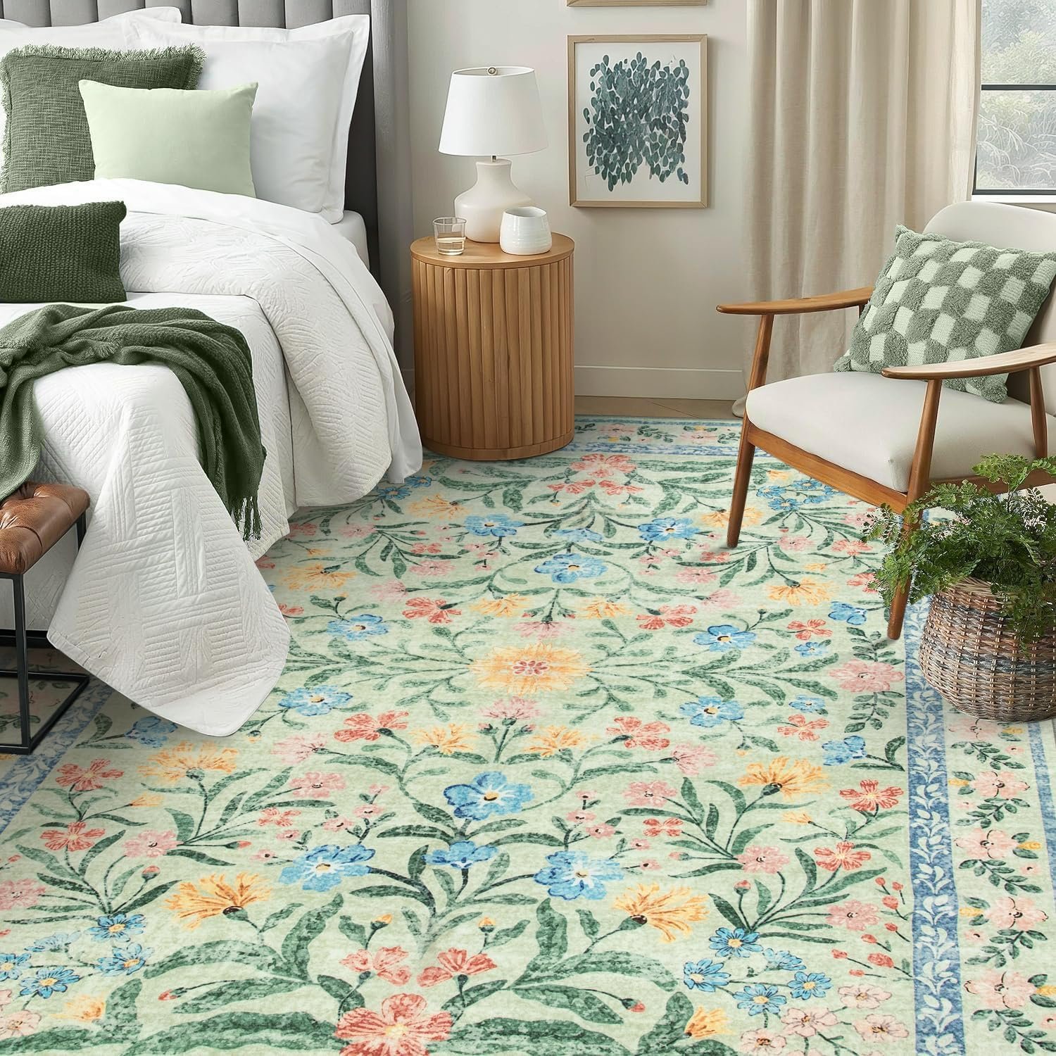 1749573016 lahome washable 5x7 area rugs boho pink and green floral living room rug non slip vintage bedroom indoor carpet for nursery playroom kitchen greenmulti.jpg